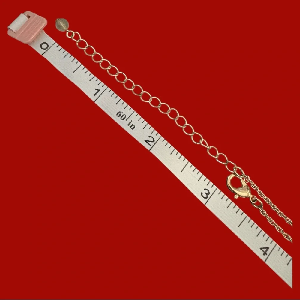 Multicolor Gold-Tone Chain Necklace with colourful rhinestones crystals pendant. - Picture 7 of 10